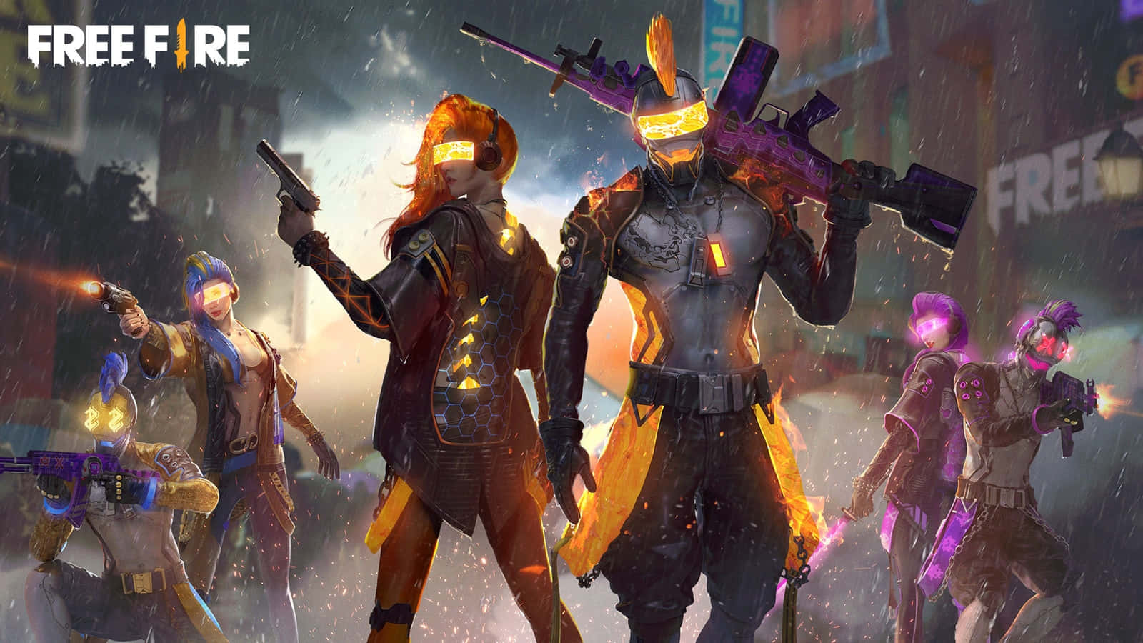 Descend into the future with the new Free Fire Chrono character Wallpaper
