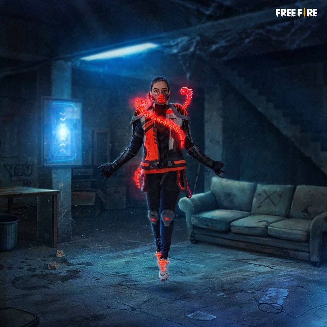 Free Fire Cobra Girl With Red Snake Wallpaper