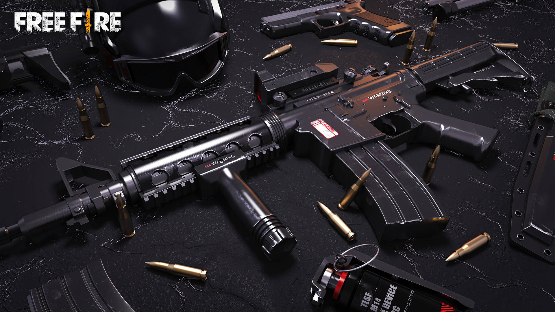 Paquetecriminal De Free Fire Con Rifle Ak-47 Fondo de pantalla