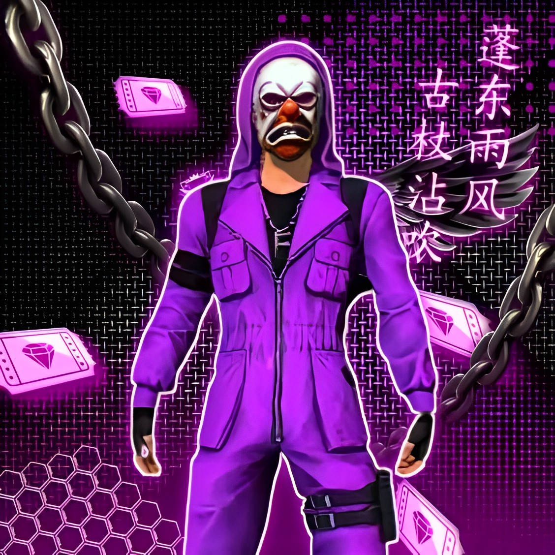 Free Fire Criminal Bundle Violet Character Picture