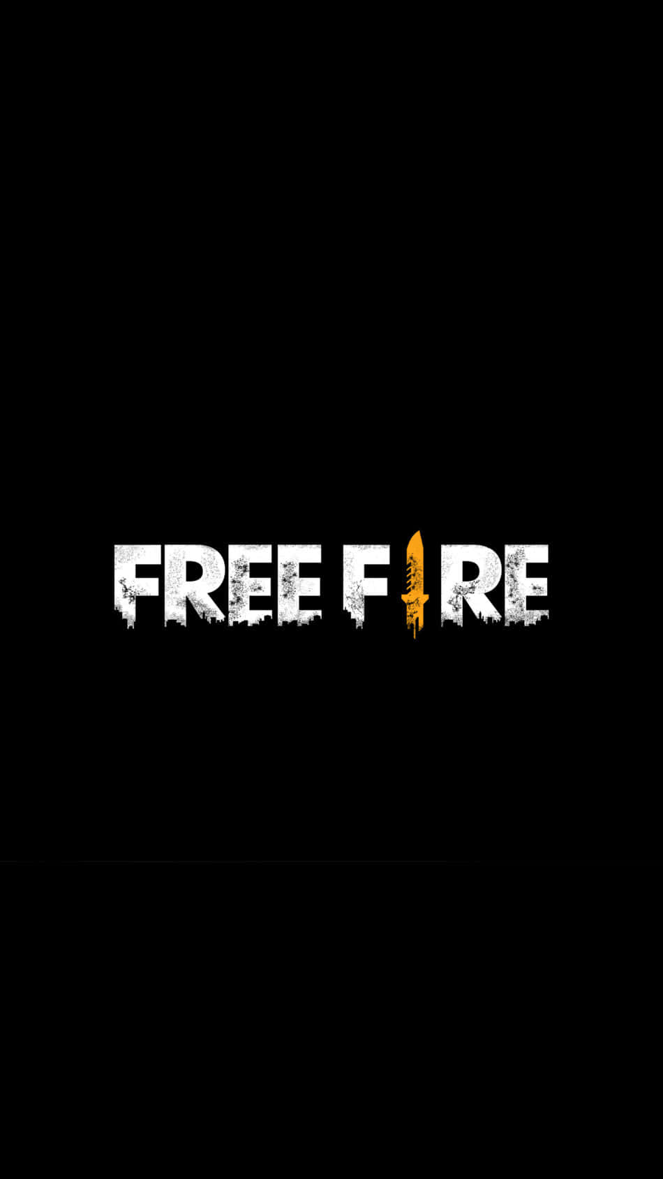 Etskinnende Gult Free Fire-logo Omridset I Sort.