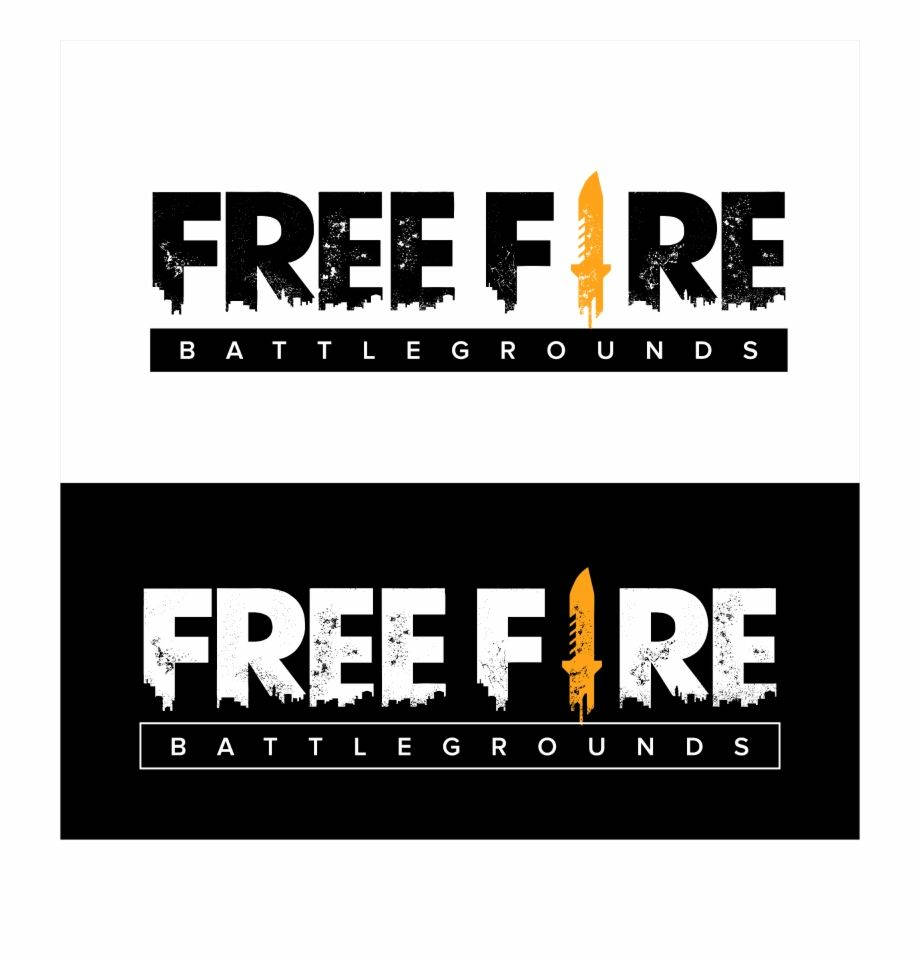 Free Fire Logo Half White And Black Wallpaper