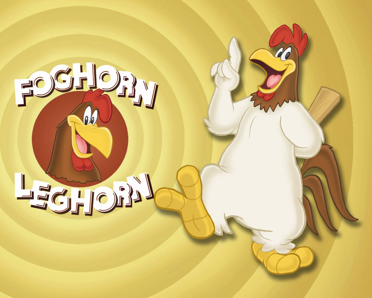 Foghorn Leghorn having a squabble with Chicken Hawk Wallpaper