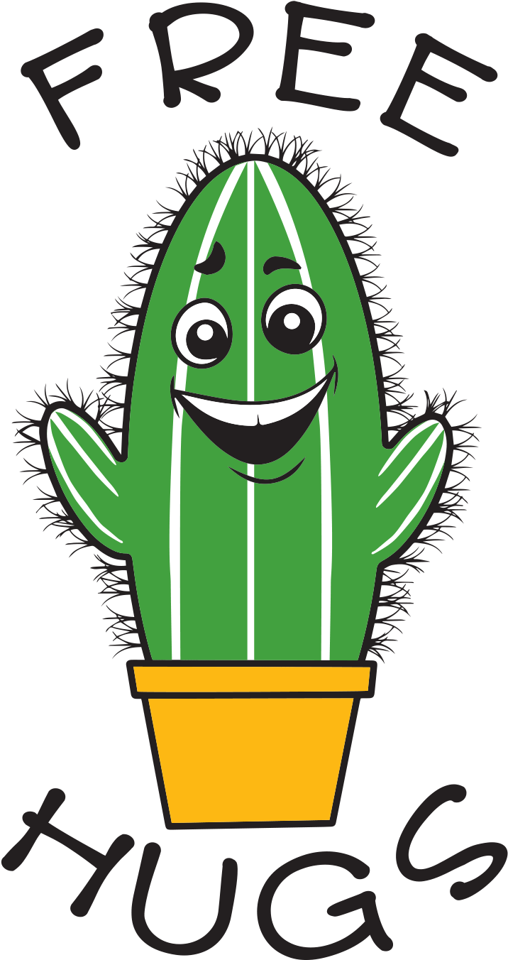Free Hug Cactus Cartoon PNG
