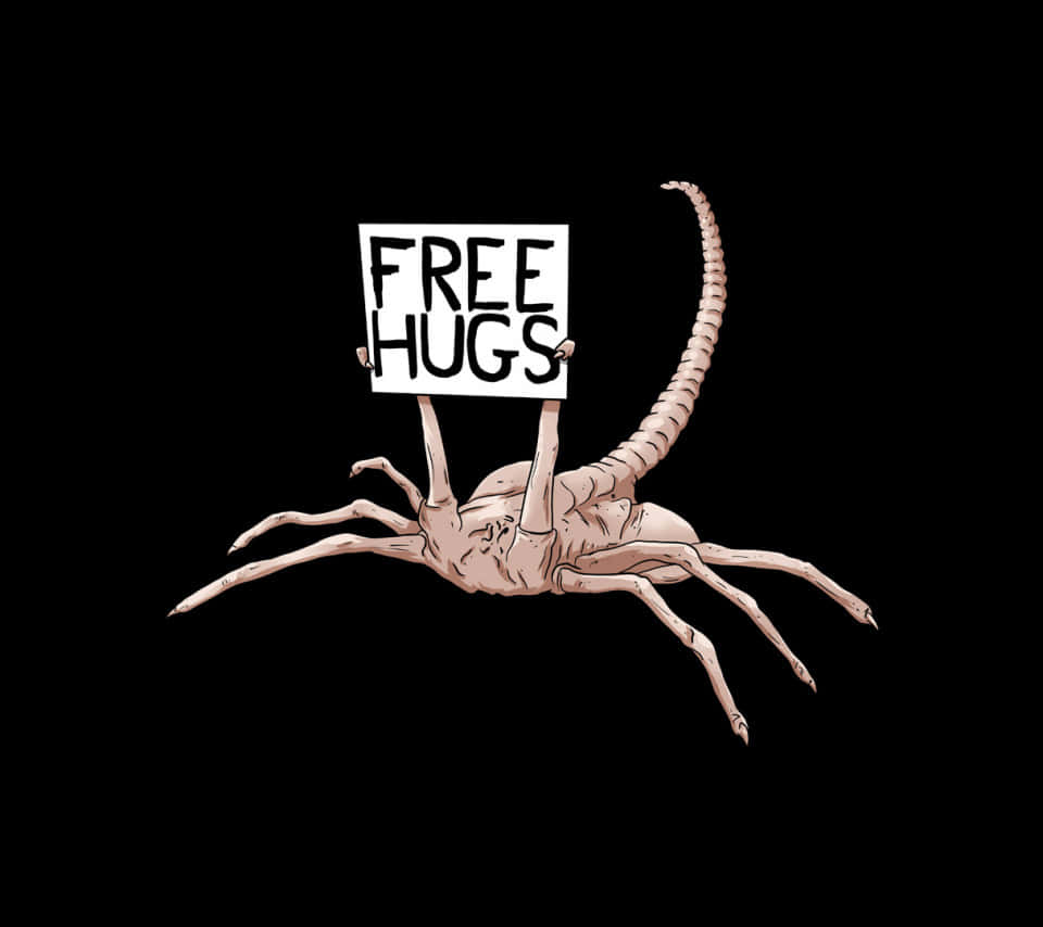 Free Hugs Spider Crab Illustration Wallpaper