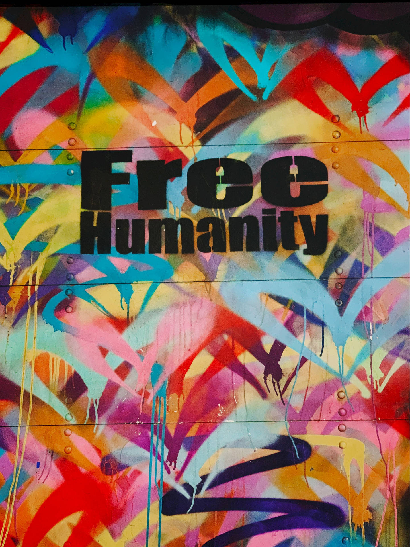Free Humanity Wall Graffiti Iphone Wallpaper
