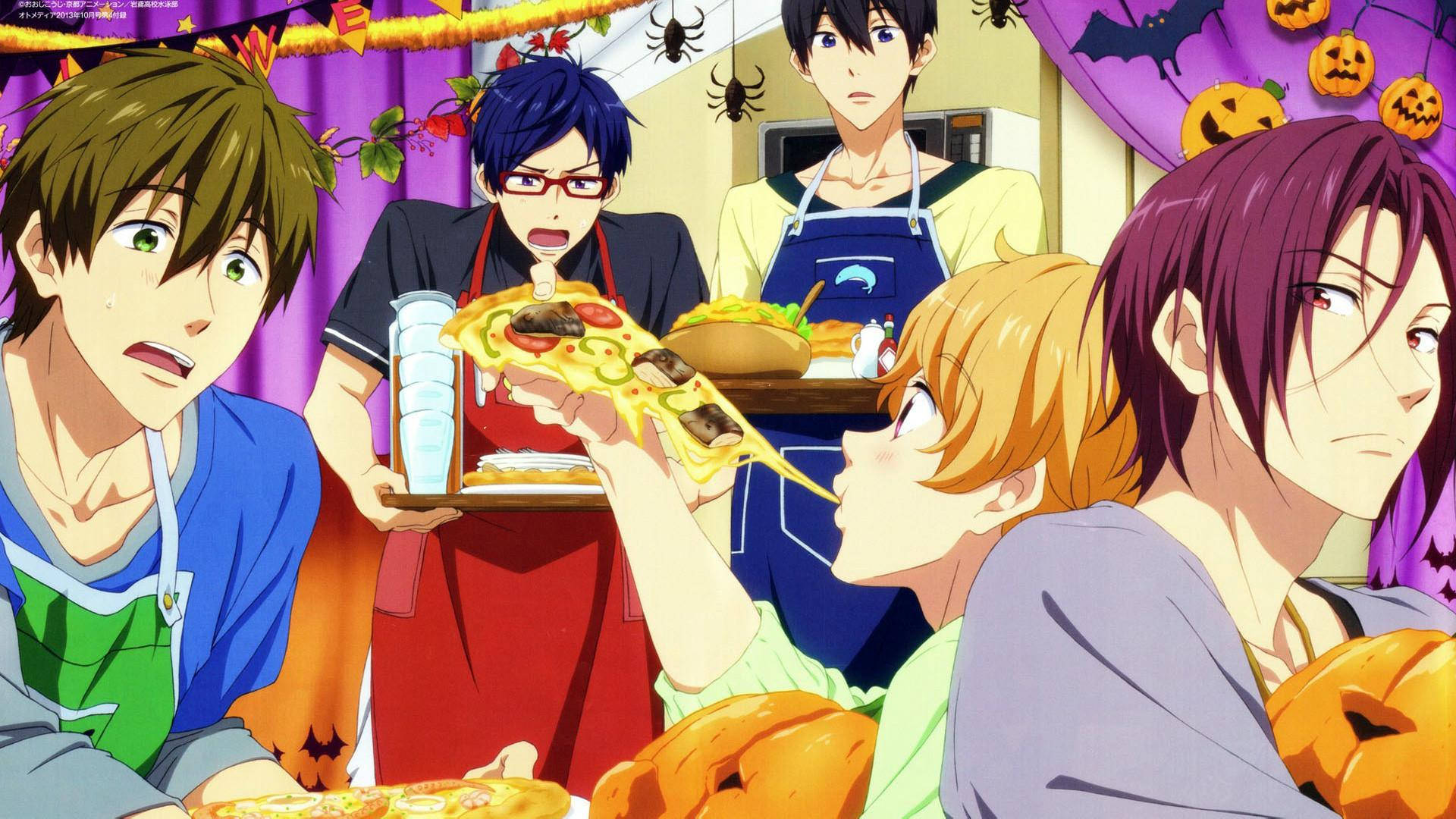 Free! Pizza And Turkey Feast Anime Thanksgiving PFP Wallpaper