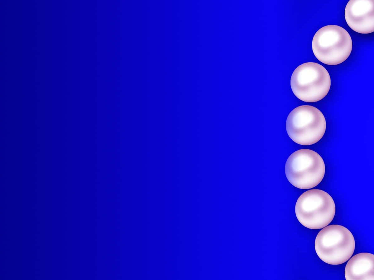 Pearls In A Circle On A Blue Background