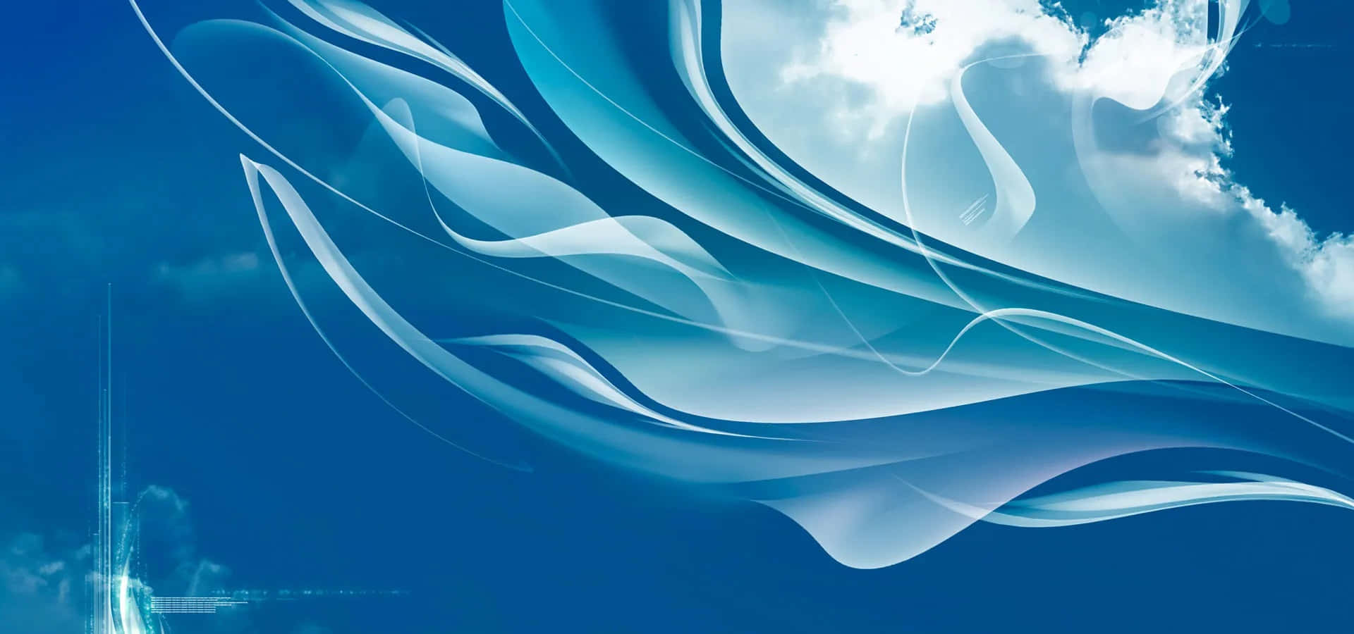 A Blue Abstract Background With A Cloud And Blue Sky