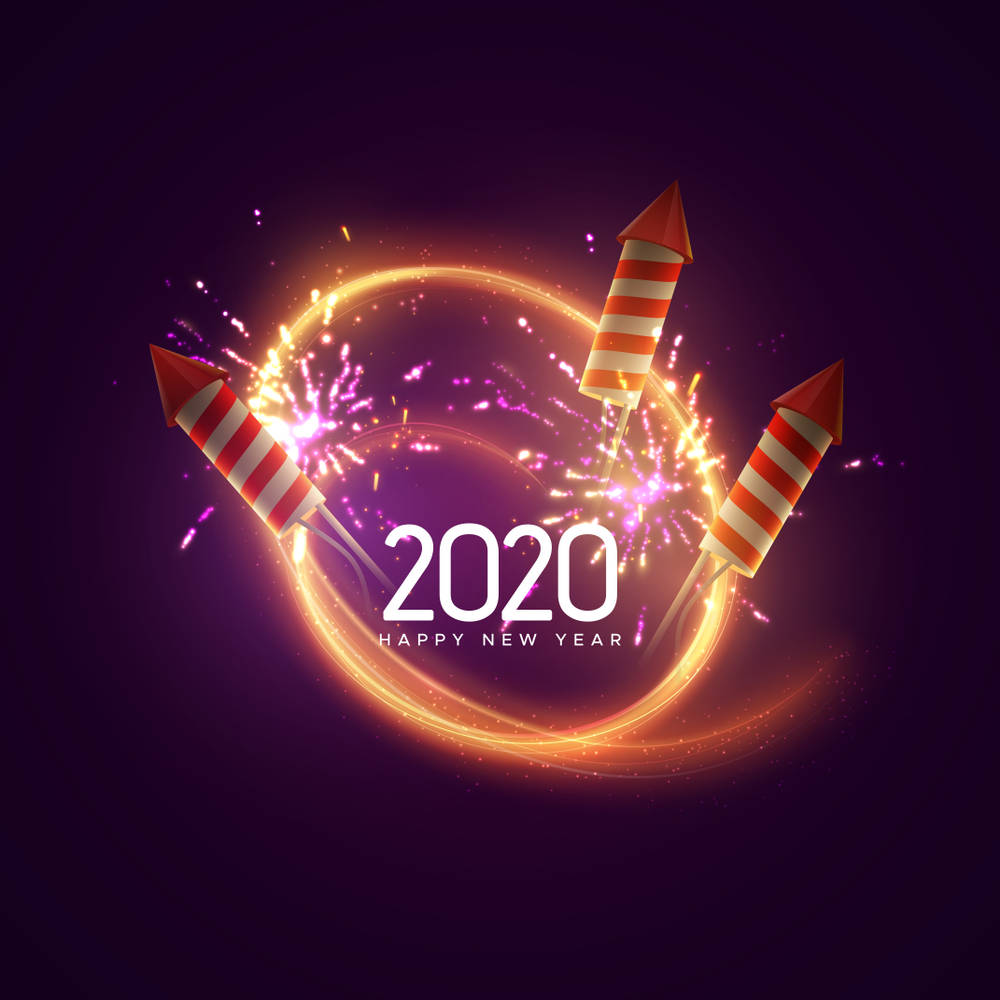 Godt Nytår 2020 1000 X 1000 Wallpaper