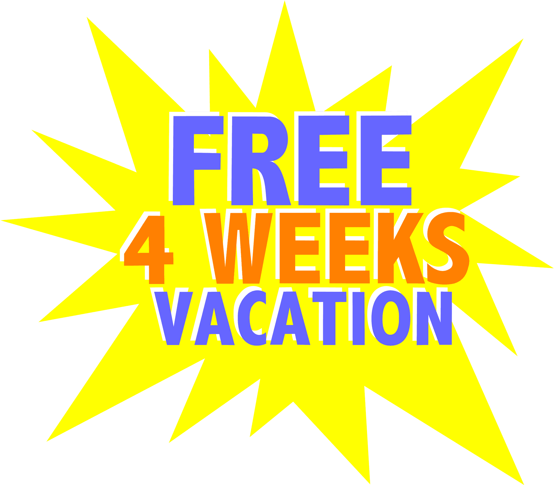 Free4 Weeks Vacation Promotion PNG