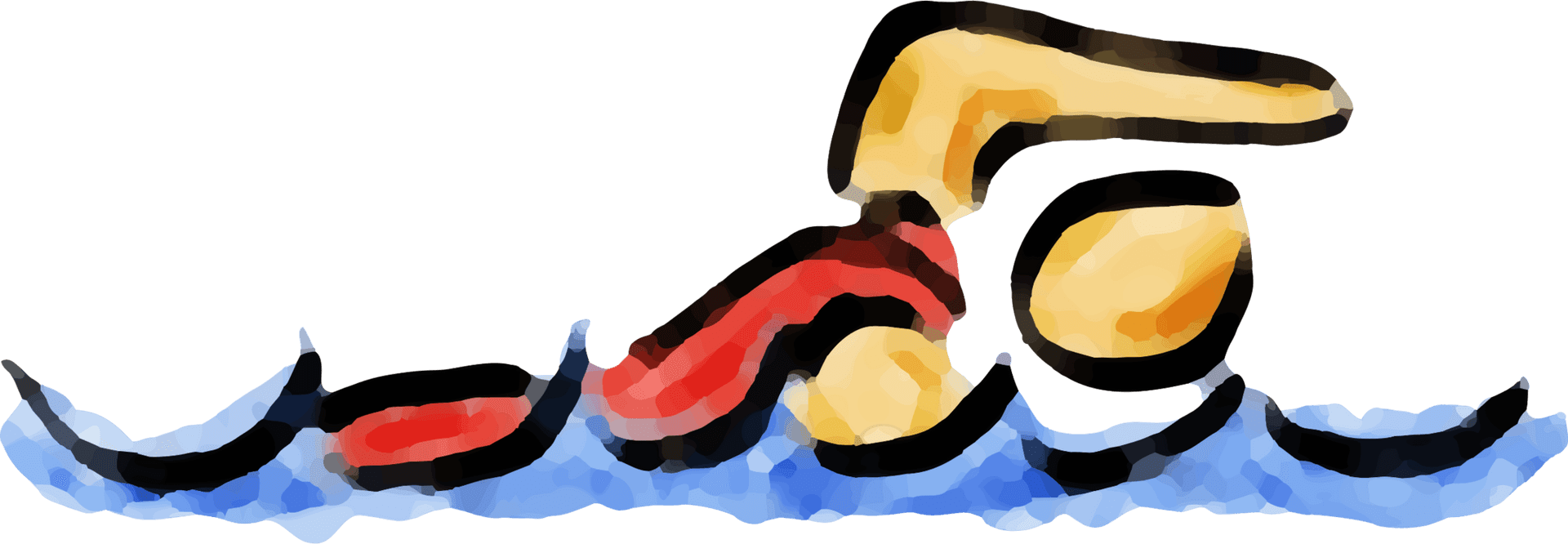 Freestyle Swimmer Stylized Illustration PNG