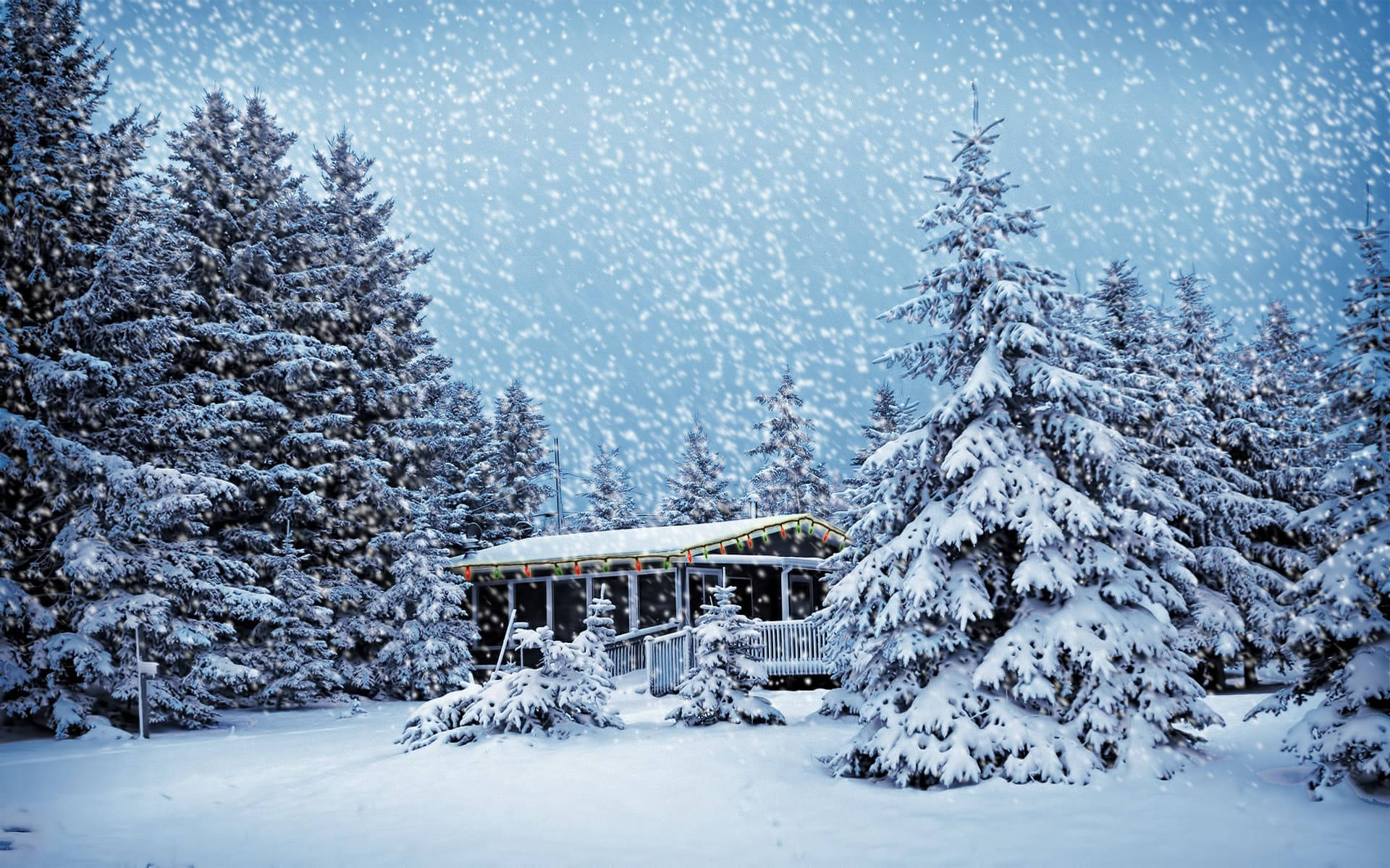 Freezing Cool Snowy Christmas Desktop Wallpaper