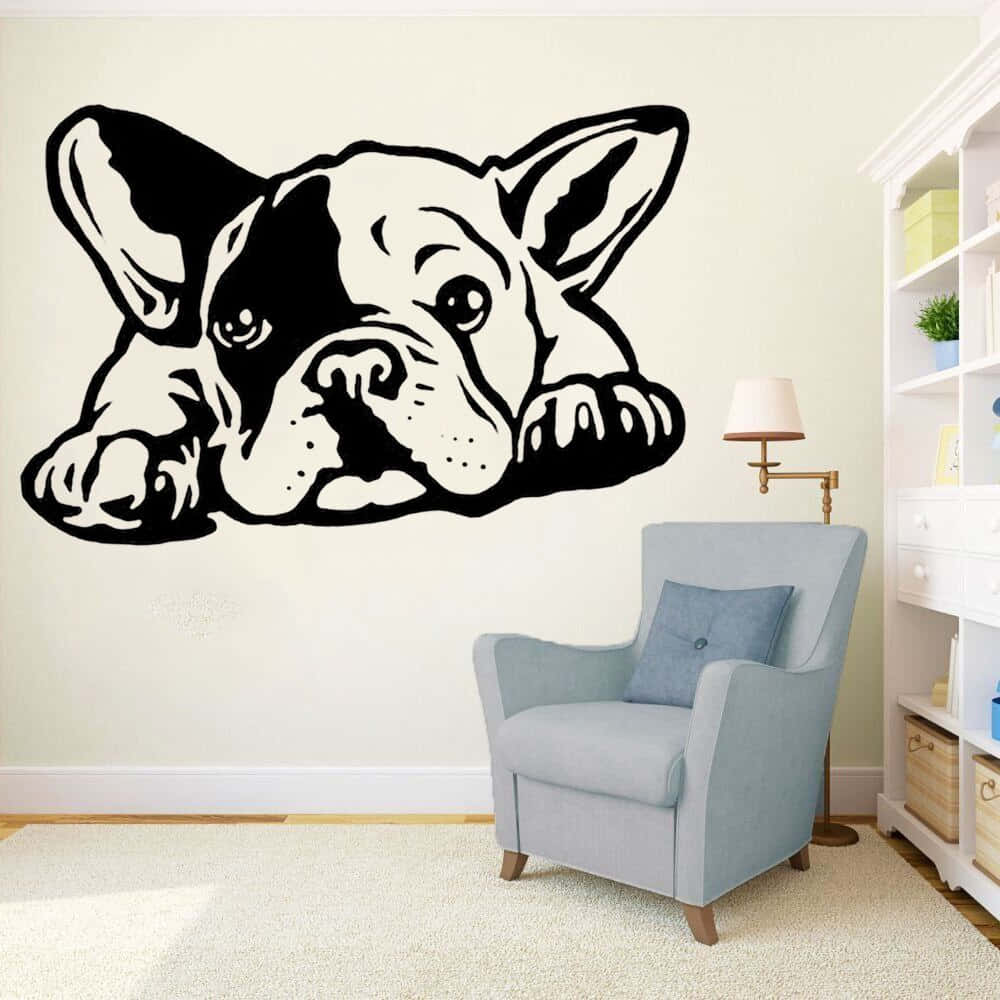 French Bulldog Cartoon Wall Sticker Room Background