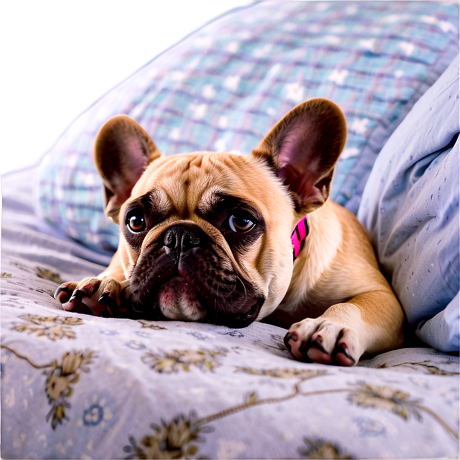 French Bulldog In Bed Png Fey PNG