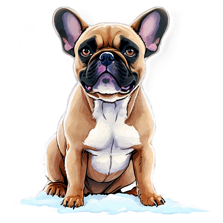 French Bulldog In Snow Png 06202024 PNG