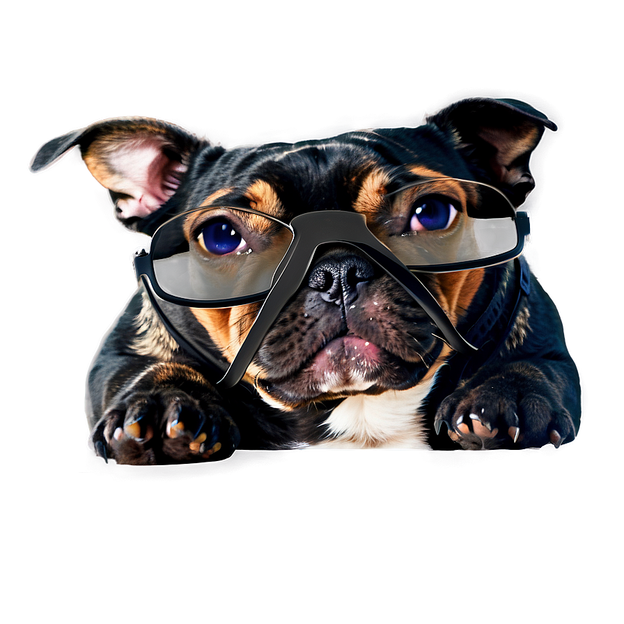 French Bulldog With Glasses Png Dot6 PNG