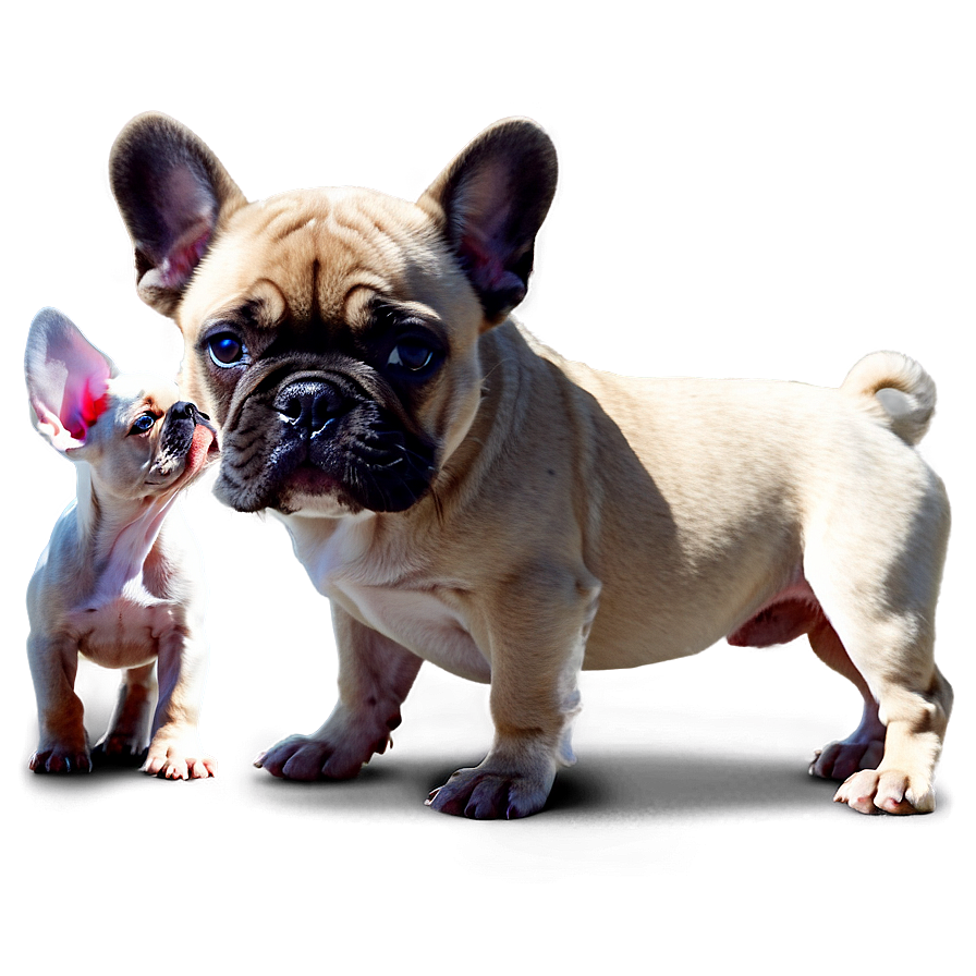 French Bulldog With Puppies Png Oso PNG