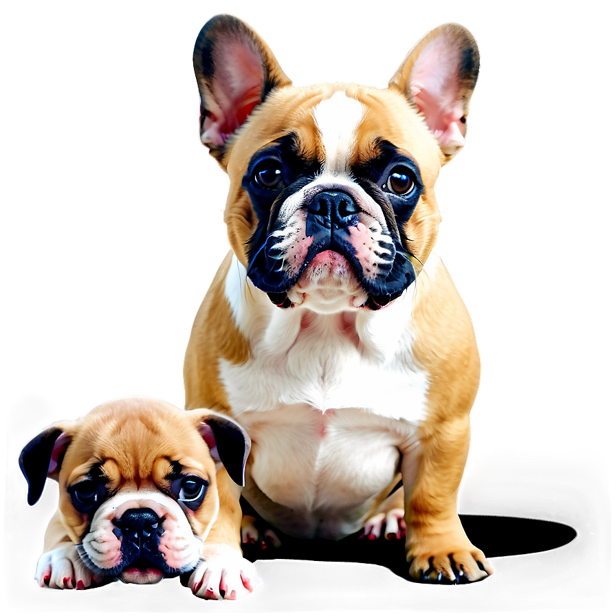 French Bulldog With Puppies Png Vye PNG