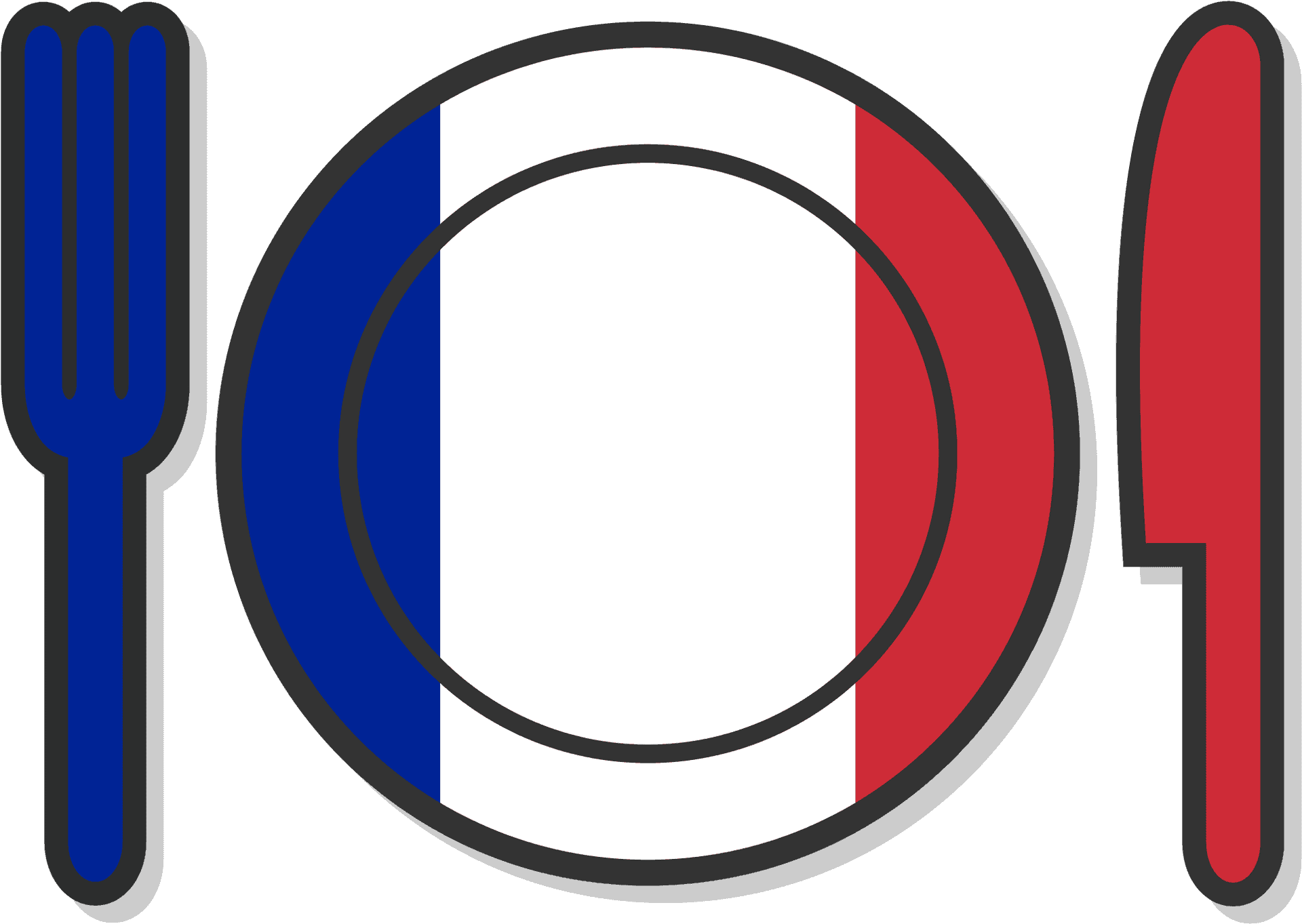 French Cuisine Plate Setting Icon PNG