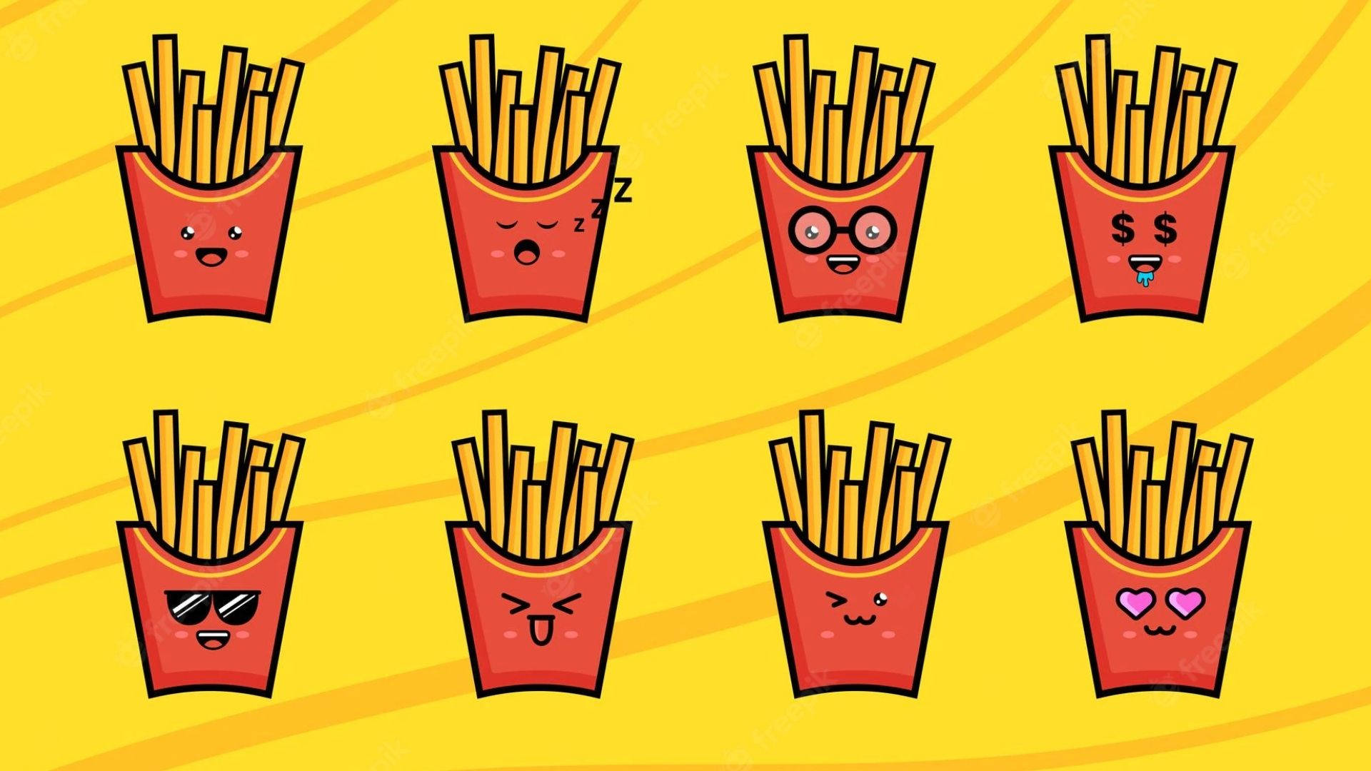 French Fries Emoji Art Wallpaper