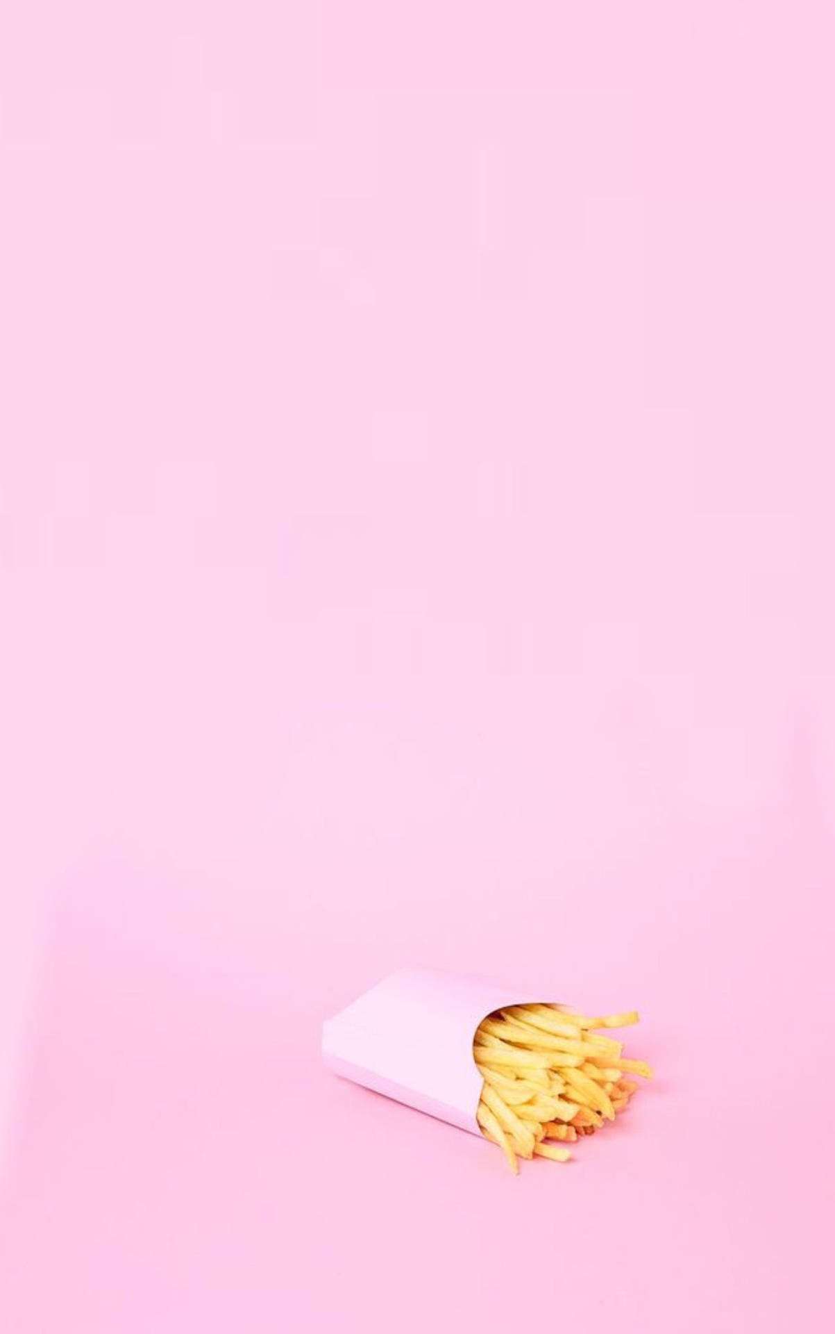 French Fries Plain Pink Wallpaper