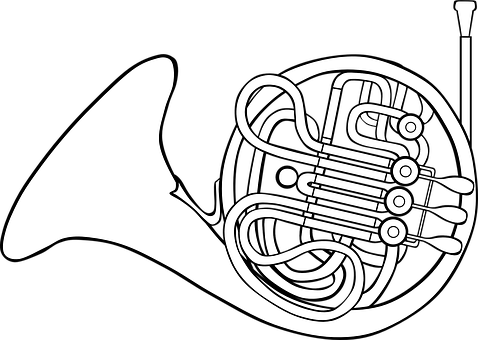 French Horn Silhouette PNG