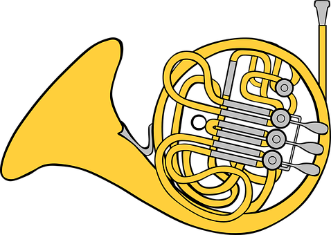 French Horn Vector Illustration PNG