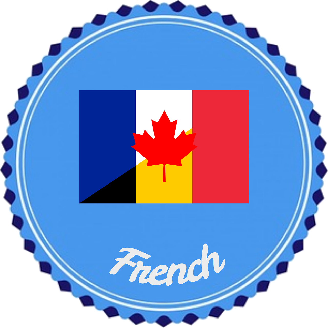 French Language Canada Belgium Connection Badge PNG