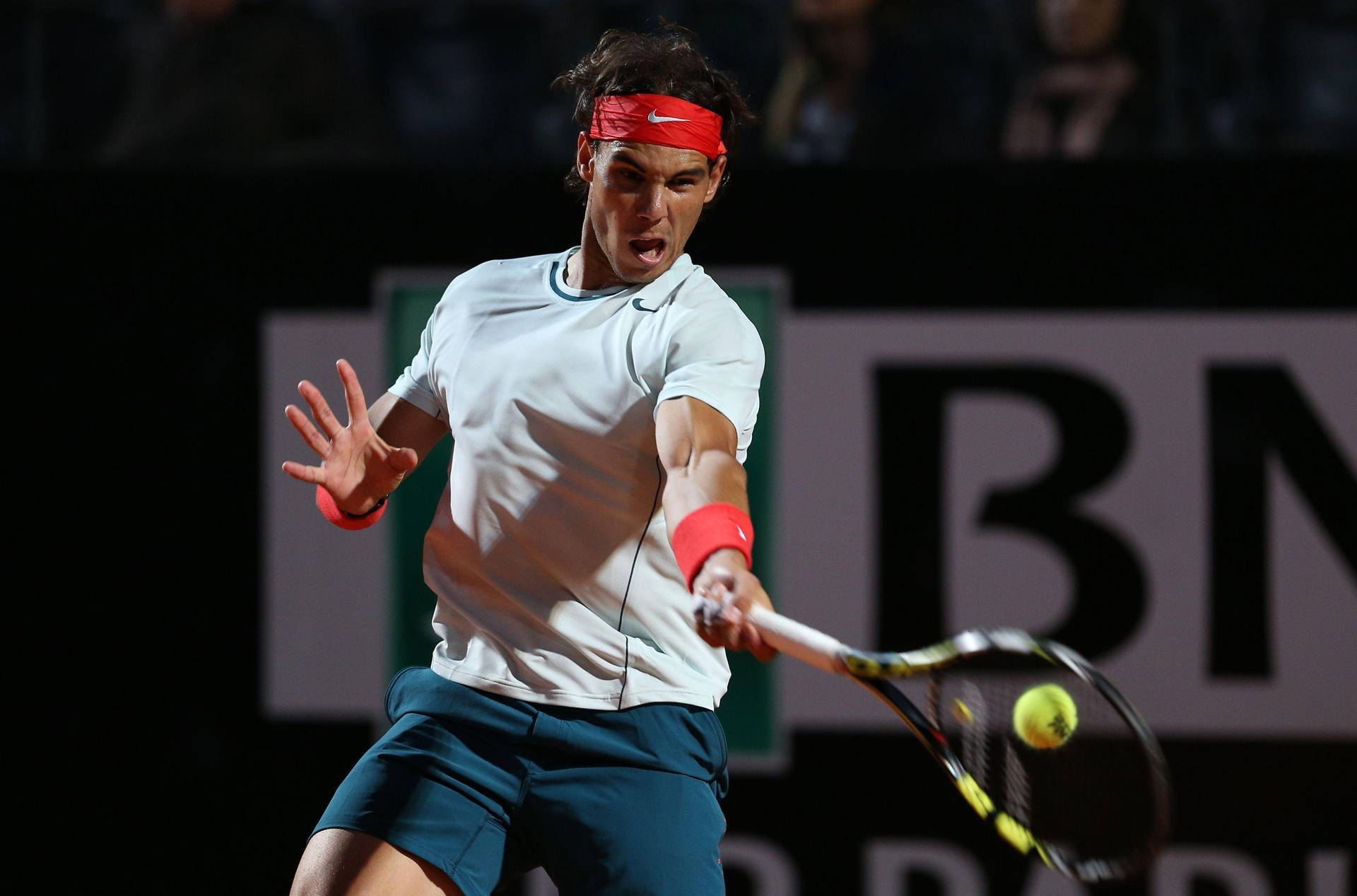 French Open Rafael Nadal Hitting Ball Wallpaper