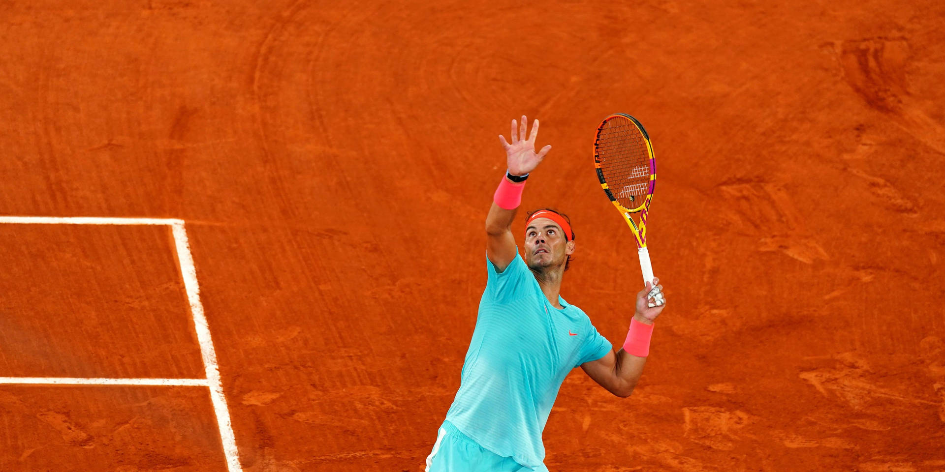 French Open Rafael Nadal Serve Wallpaper
