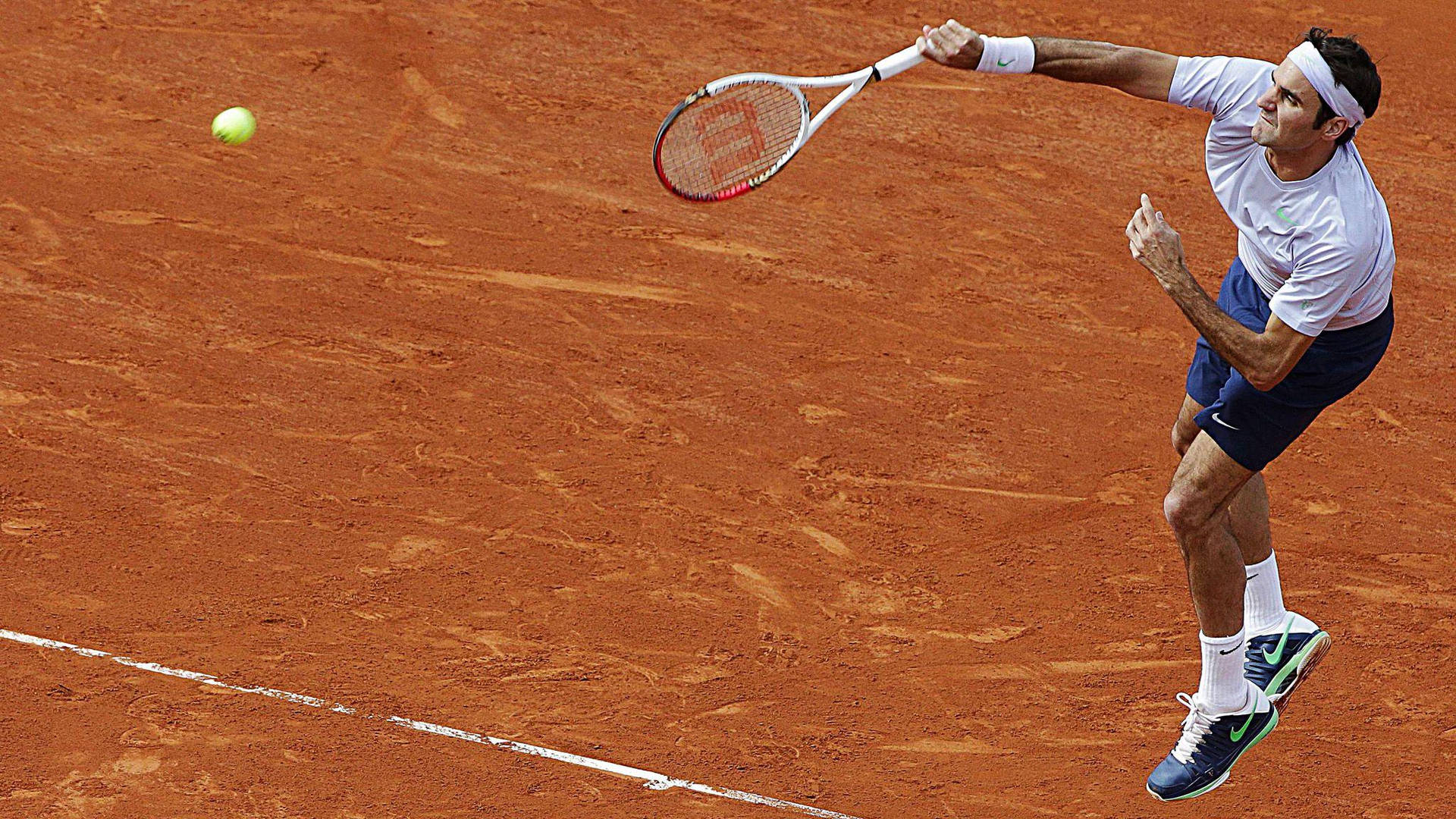 Fransk Åbent Roger Federer Serve Wallpaper