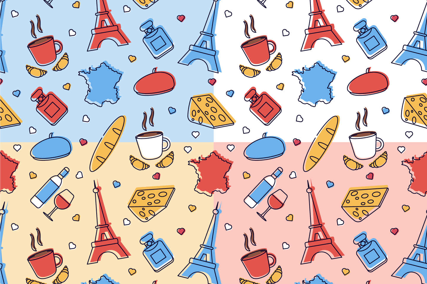 Französischesdoodle-icon-collage-bild