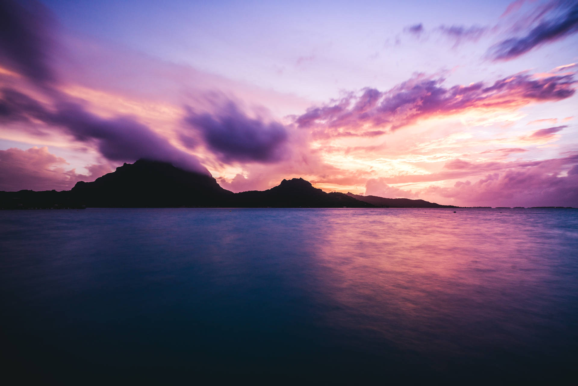 French Polynesia Purple Sky