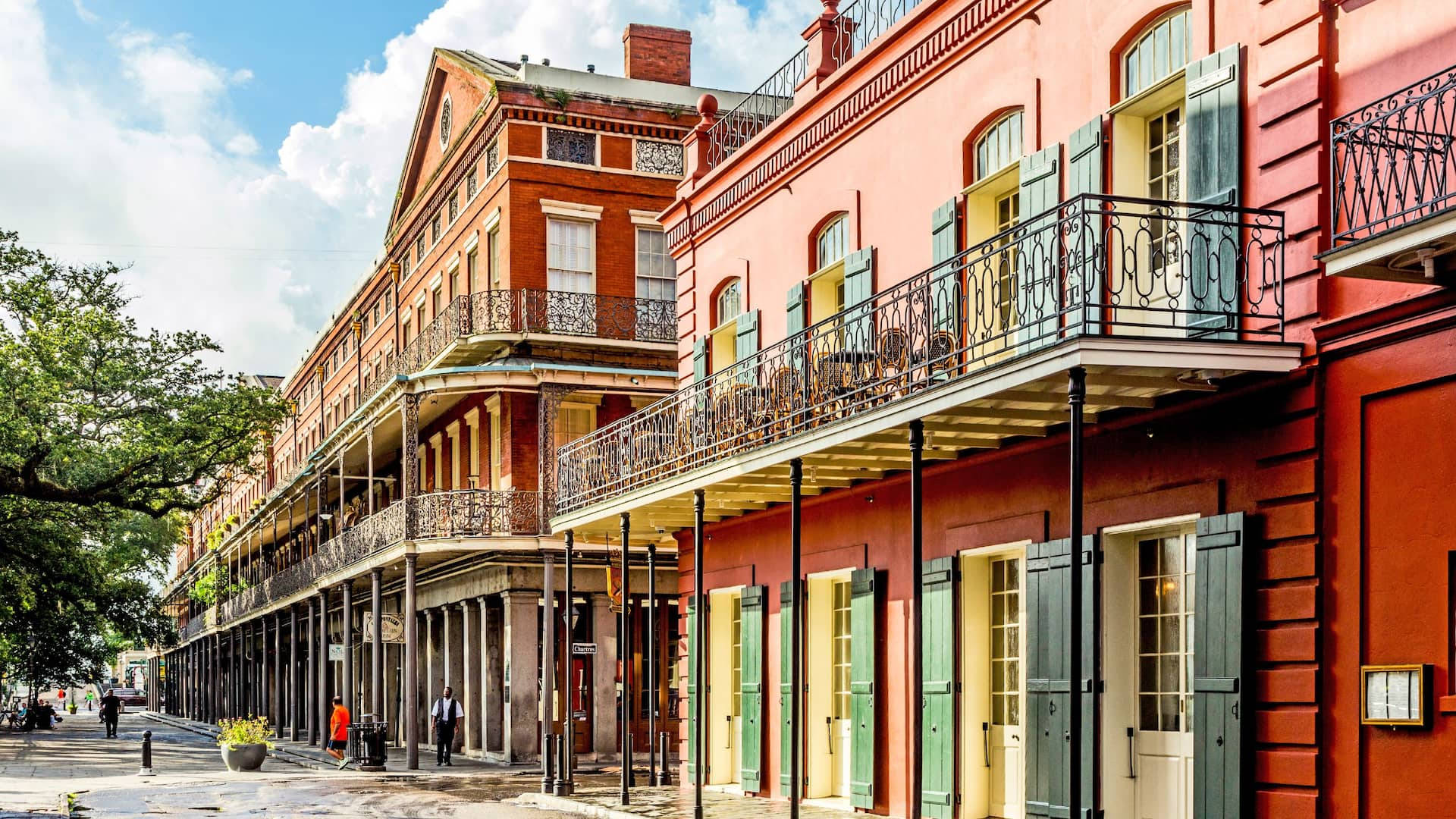 Vibrant Pastel Buildings in the French Quarter Wallpaper