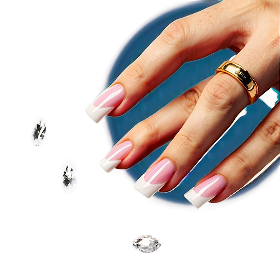 French Tip Acrylic Nails Png Puo PNG