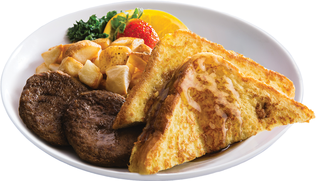 French Toast Breakfast Platter PNG