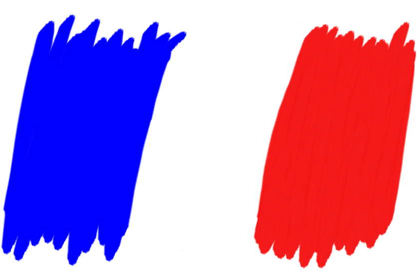 French Tricolor Brushstrokes PNG
