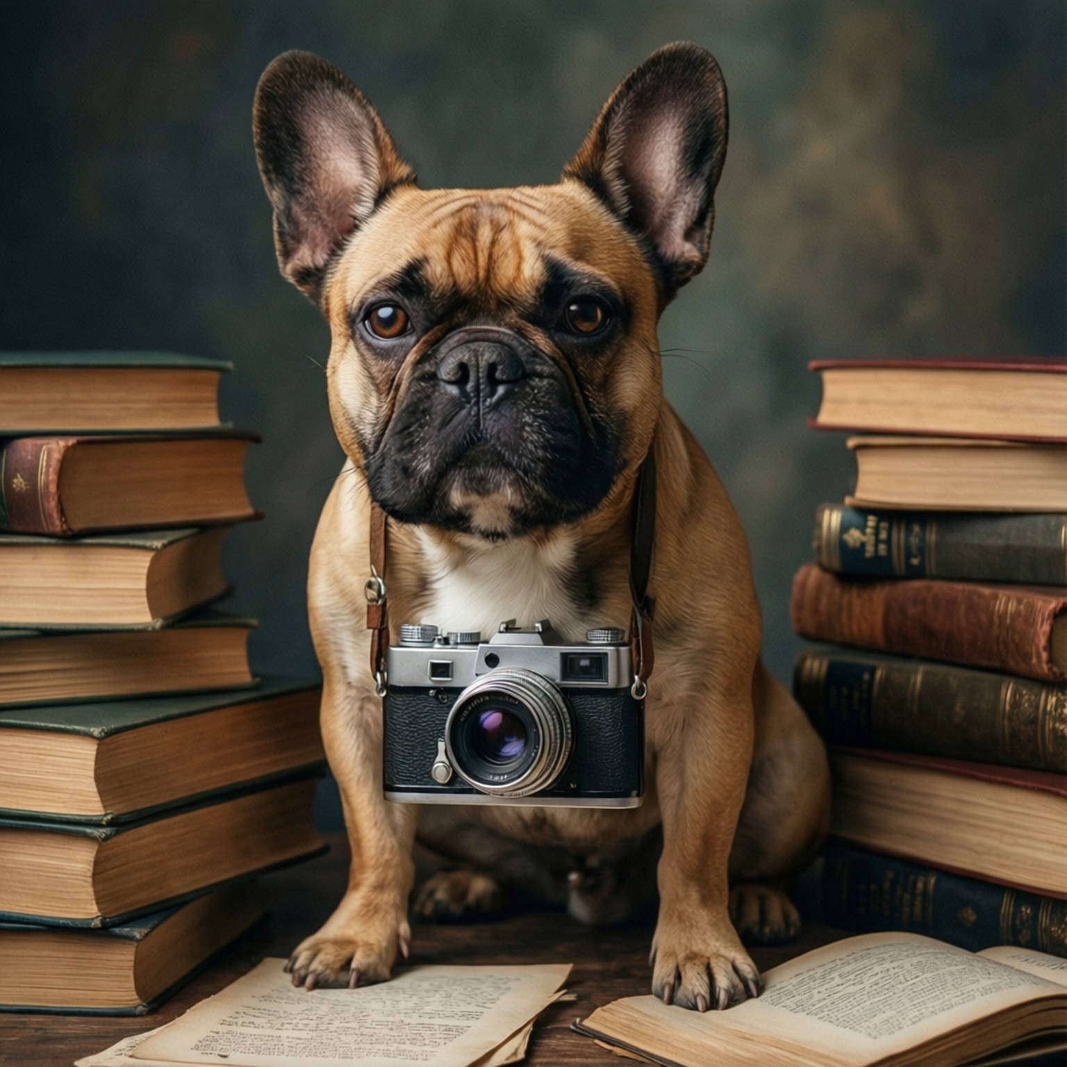 Frenchie with Camera Wallpaper
