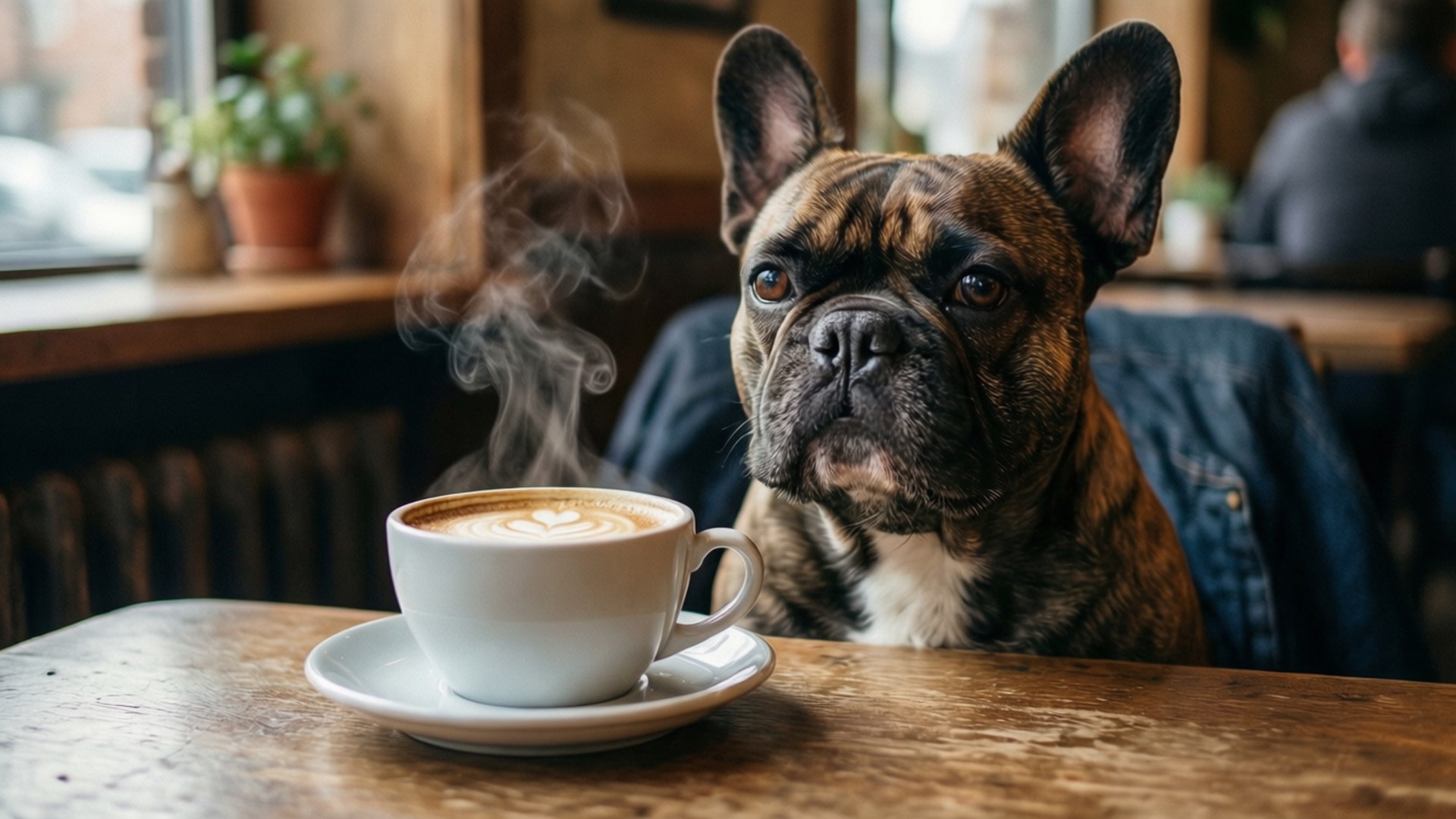 Frenchie kahvin kanssa Taustakuvat