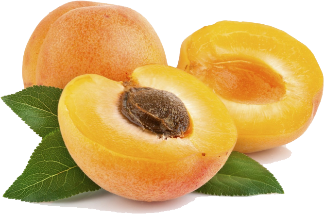 Fresh Apricots With Leaves PNG