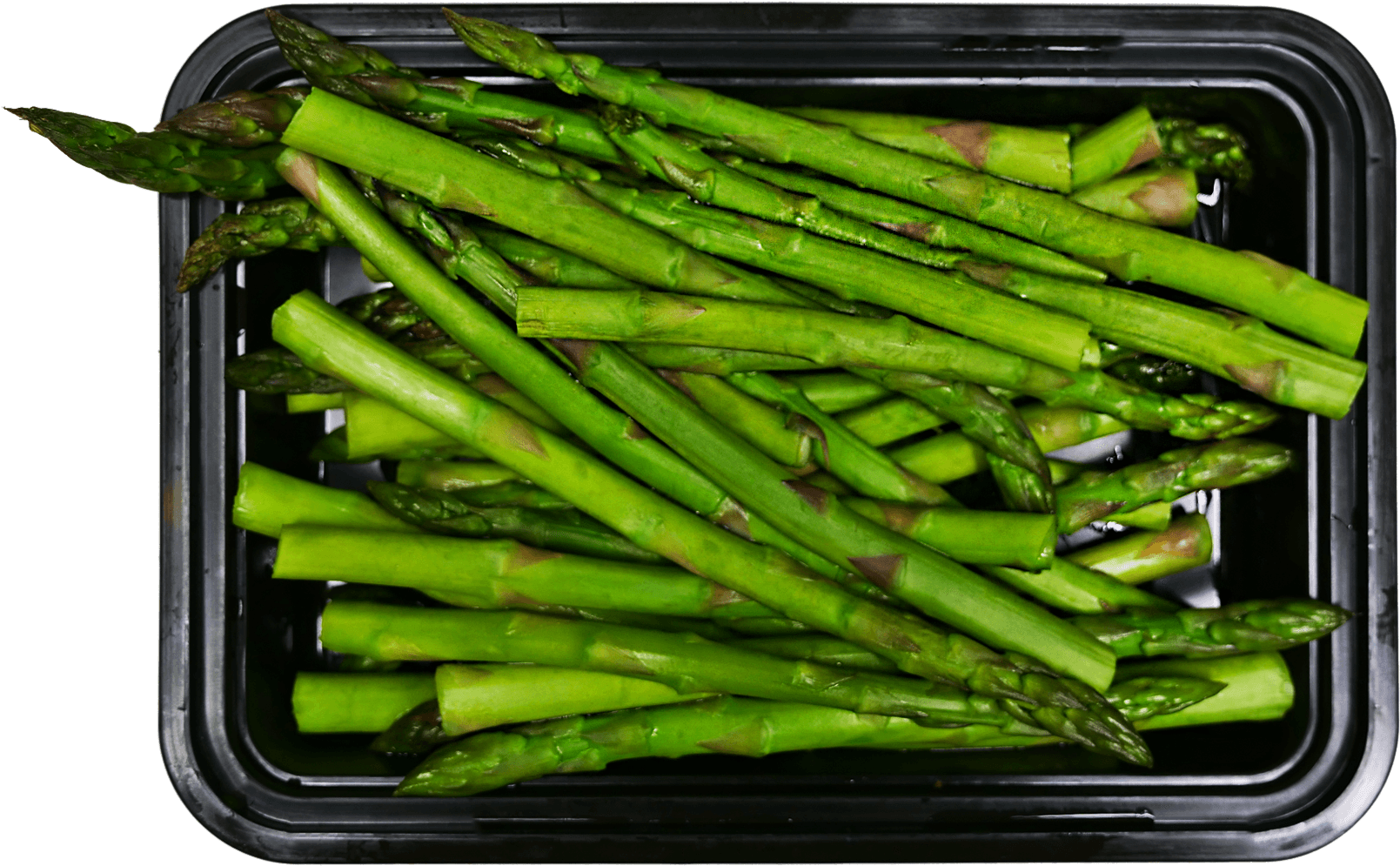 Fresh Asparagus Bunch Container PNG