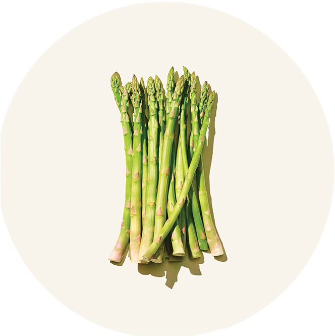 Fresh Asparagus Bunch Top View PNG