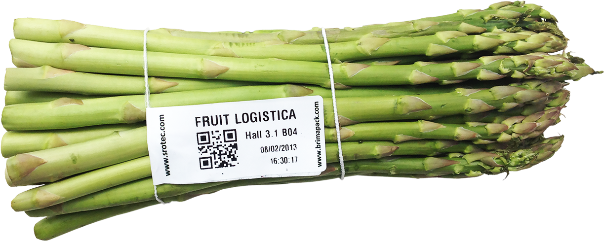 Fresh Asparagus Bundlewith Label PNG