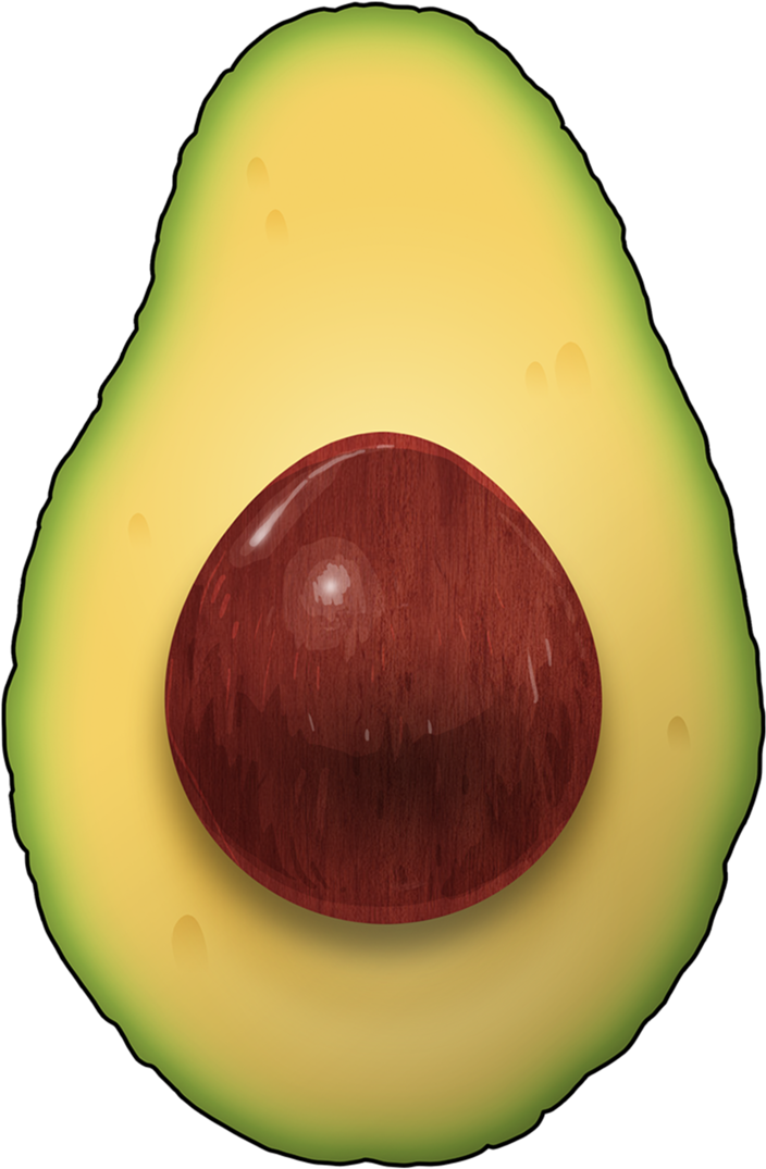 Fresh Avocado Half Illustration PNG