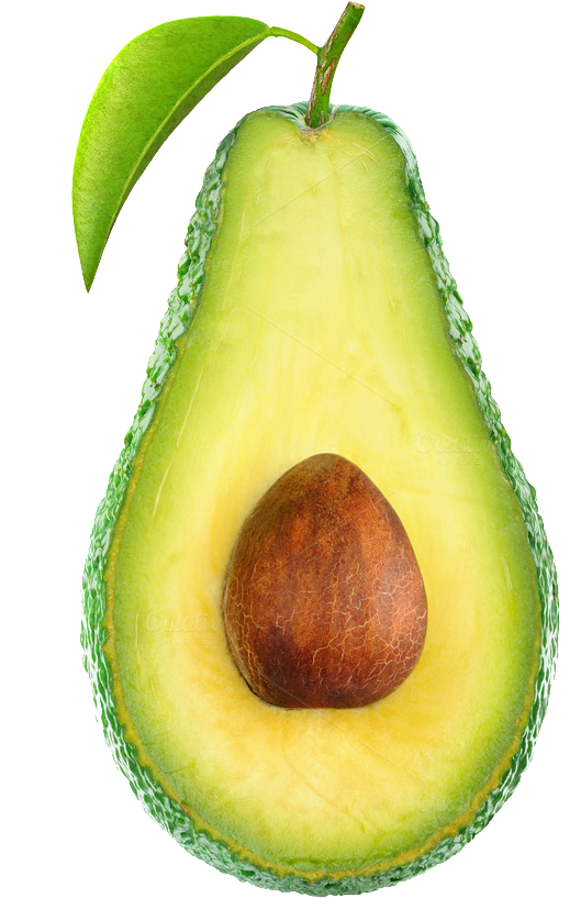 Fresh Avocado Half With Leaf PNG