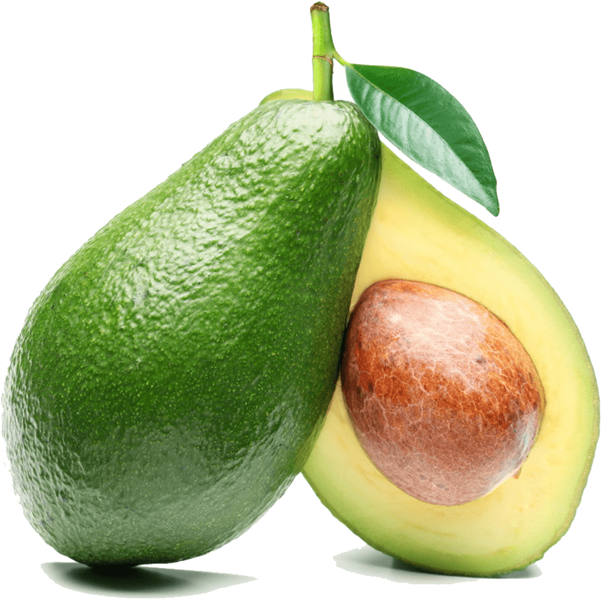 Fresh Avocado Halfand Whole PNG