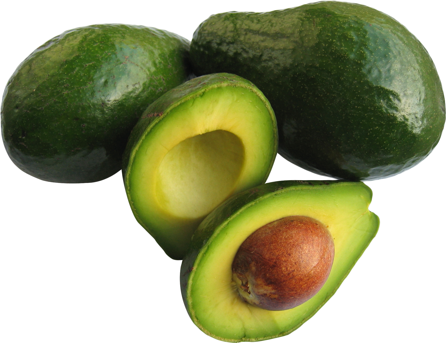 Fresh Avocado Halvedand Whole PNG