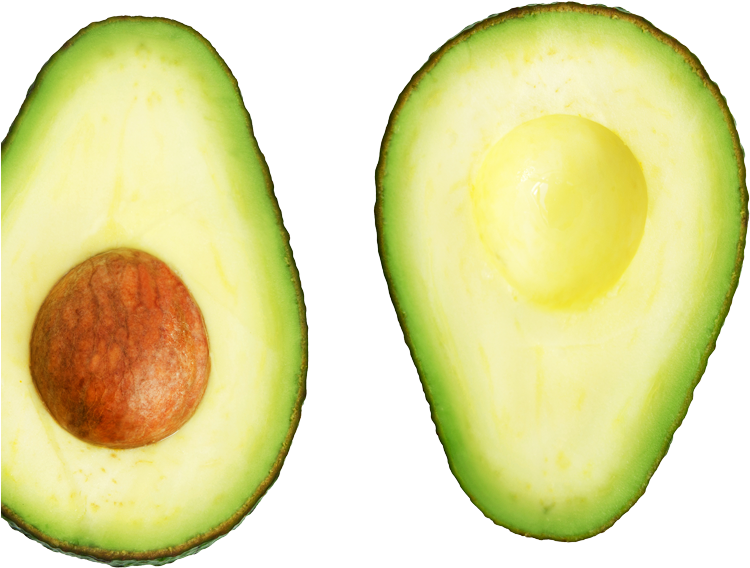 Fresh Avocado Halves Seed Exposed PNG