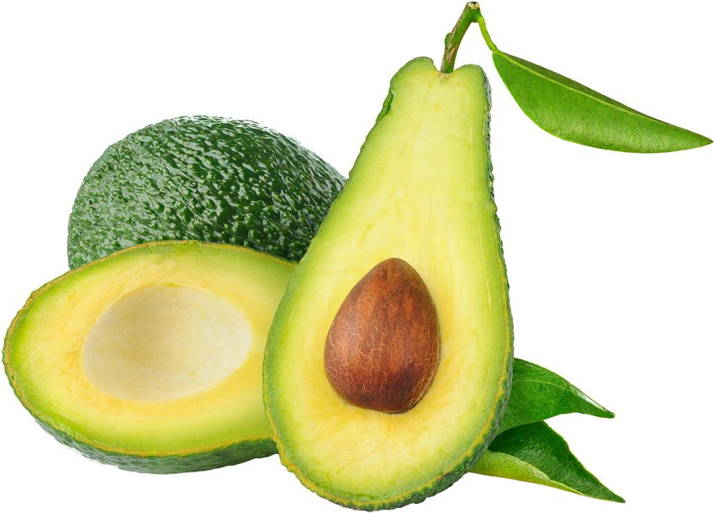 Fresh Avocado Halvesand Whole PNG